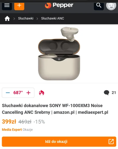 modzelem - @Ysior: Sony tłumi na tyle fajnie, że nie słychać w nich praktycznie nic. ...