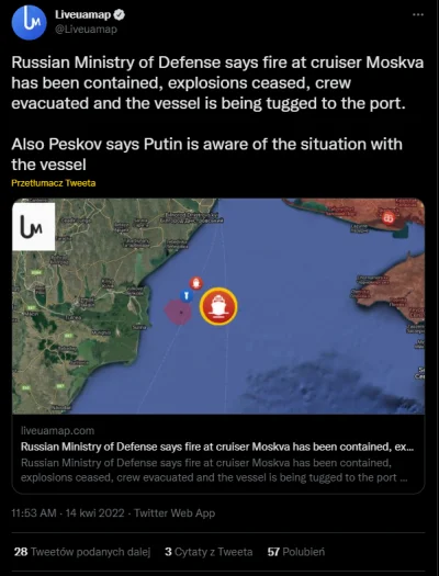 mel0nik - Według ruskich nie zatonął. 
#ukraina #rosja #wojna