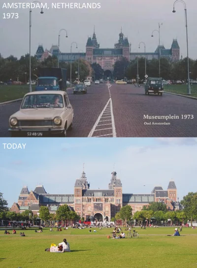 O.....r - Amsterdam w 1973 roku i obecnie

#urbanistyka #holandia #amsterdam #cieka...