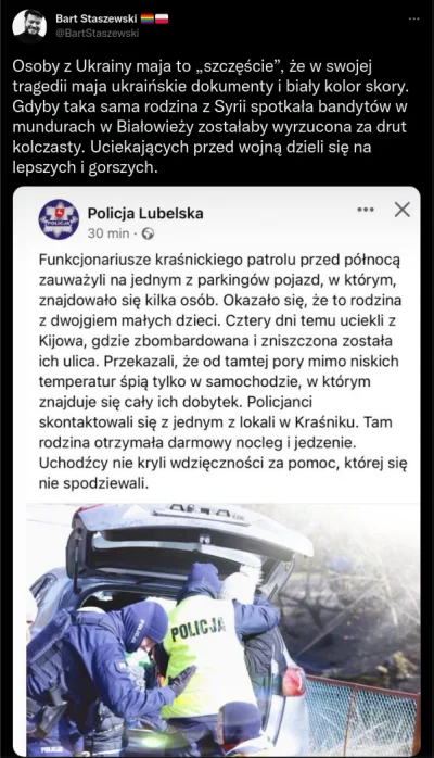 plat1n - Sporo osób ma za złe, że Polacy momagają białym uchodzcom https://twitter.co...