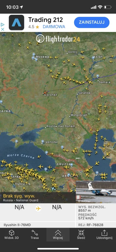 HeadHunterz69 - wysoki pułap w stronę Ukrainy.
#flightradar24 #wojna