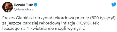 wojna - Dla prezesa NBP premia ww 600k a dla was Poljaki inflacja 11% i podwyżka stoo...