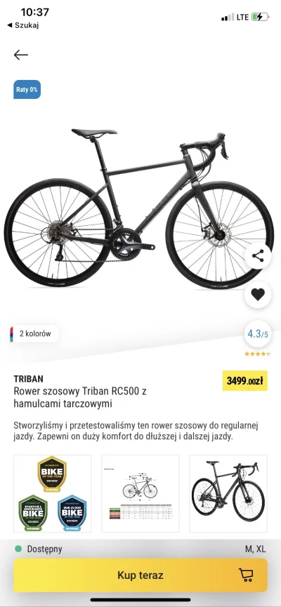 dejno2_zlote - Mirki, chciałbym kupić rower szosowy tak do 3500zl i pierwszym wyborem...