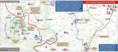 U.....a - Mapa sytuacji pod Charkowem z dnia 18.04.2022

#rosja #wojna #ukraina #ma...