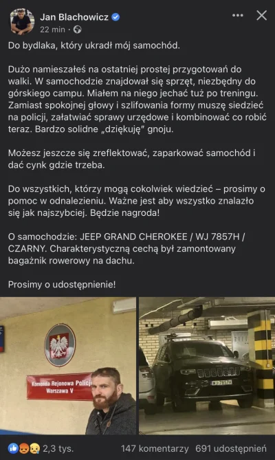 Skonek248 - Blachowiczowi ukradli samochód 
#ufc