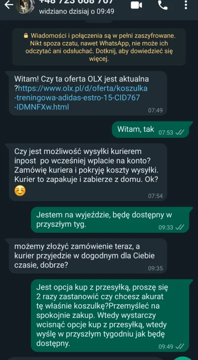 WnukJarka - #heheszki #scam #olx #oszustwo
Ktoś próbował mnie urobic na olx ( ͡° ͜ʖ ͡...