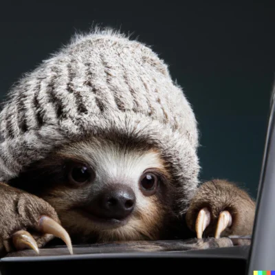 martinlubpl - całkiem sprytna ta #sztucznainteligencja 
A fluffy baby sloth with a k...