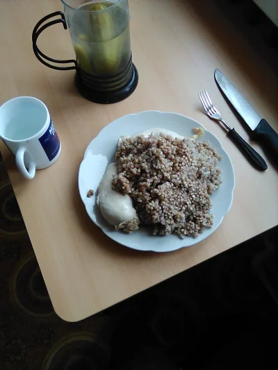 anonymous_derp - Dzisiejsze śniadanie: Gotowane filety kurczęce, kasza gryczana, kisz...