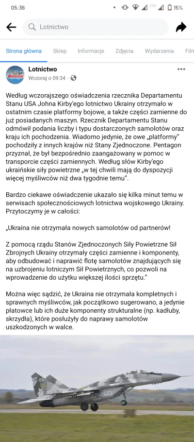 L.....t - USA wczoraj potwierdziło, ze zostały dostarczone na Ukrainę części pozyskan...