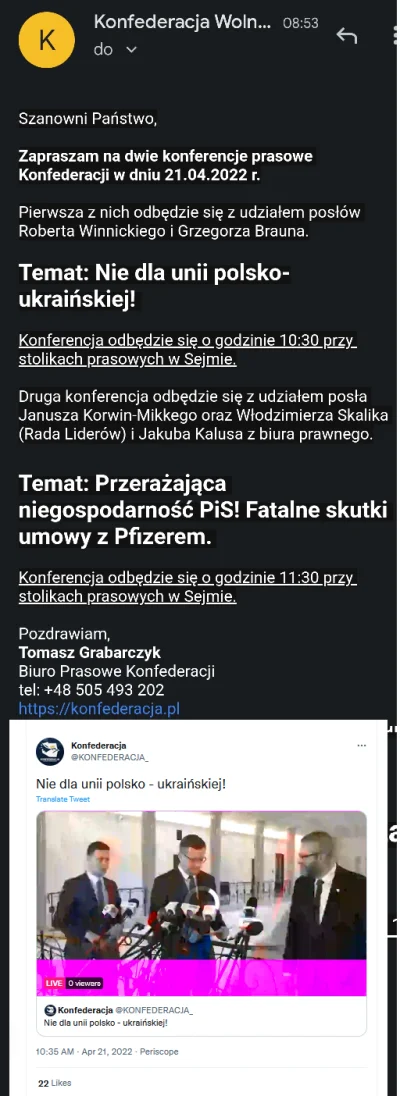 Lukardio - ale wstyd reklamować takie shity
https://twitter.com/KONFEDERACJA_/status...