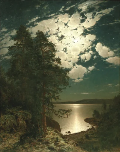 Lifelike - Księżycowa noc; Hjalmar Munsterhjelm
olej na płótnie, 1883 r., 139 x 110 ...
