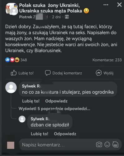 niochland - Z racji tego, że na Facebooku jest grupka, gdzie szuka się "żony Ukrainki...