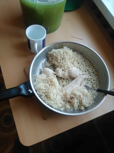 anonymous_derp - Dzisiejszy obiad: Odgrzewany ryż brązowy, duszony filet kurczęcy, ki...