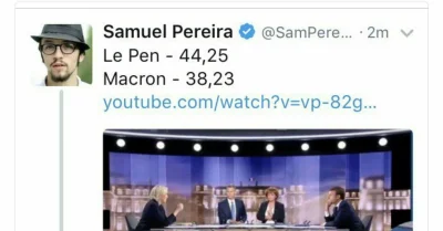 Greg36 - 58.2% - Macron
41.8% - LePen

( ͡° ͜ʖ ͡°) #wybory #francja #lepen #macron...