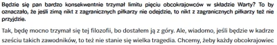 WHlTE - trochę ta filozofia okazała się mitem, bo Warta już ma 9 obcokrajowców w kadr...