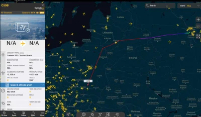 dzevrah - Cessna z Moskwy pruje nad Polską na 13 kilometrach.
#flightradar24