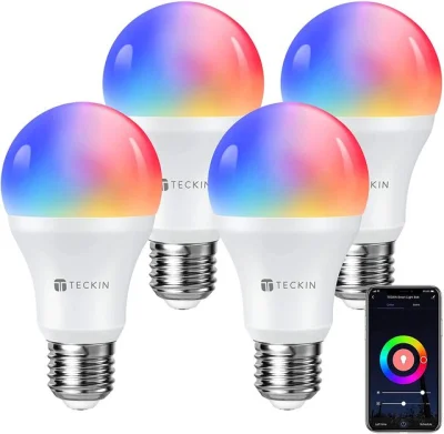 duxrm - Wysyłka z magazynu: ES
Teckin Smart Bulbs RGB 7.5W 800Lm E26/E27 - 4 szt.
C...
