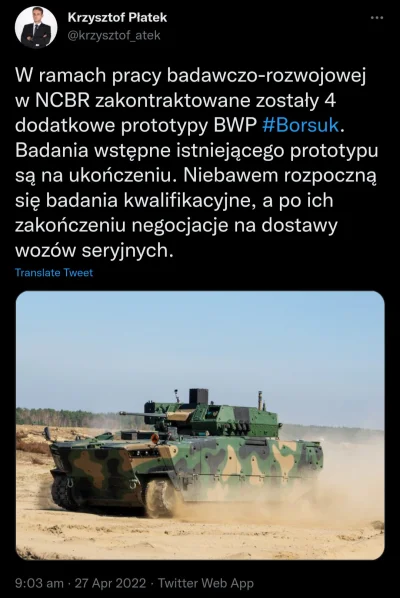 piotr-zbies - MON zamówił dodatkowe 4 prototypy Borsuka

#wojskopolskie #wojsko #mili...