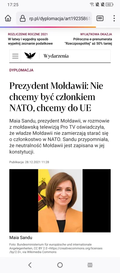 Mikuuuus - > Prezydent Mołdawii Maia Sandu powiedziała w środę, że jej kraj obecnie n...