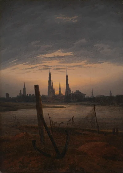Lifelike - Miasto o wschodzie słońca; Caspar David Friedrich
olej na płótnie, ok. 18...