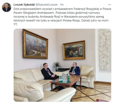 RexMaximus - L. Sykulski przeprowadza wywiad z amb. Rosji w budynku ambasady. Ciekawe...