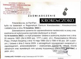 KROKOxCZOKO - 186 375 - 450 = 185 925
Data donacji - 28.04.2022
Rodzaj donacji - krew...