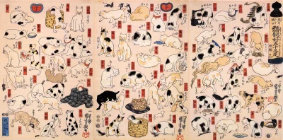 myrmekochoria - Utagawa Kuniyoshi, Trochę kotów, Japonia XIX wiek

#starszezwoje - ...