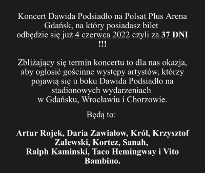 babadookk - Fajnie się zapowiada (｡◕‿‿◕｡) ciekawe kto będzie w Gdańsku 

#dawidpodsia...