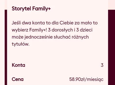 hoszin - #storytel Ktoś chętny dołączyć do rodzinki? Potrzeba 2 osoby.
#audiobook #cz...