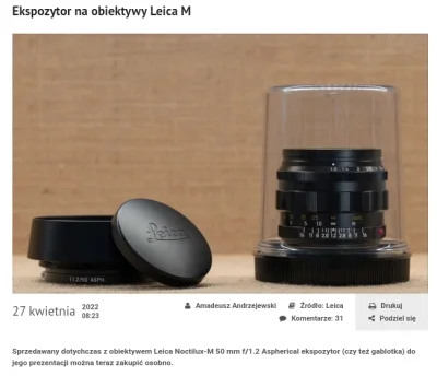adam-photolive - Leica lubi dymać ludzi na kasę jak apple( ͡° ͜ʖ ͡°) Za 70$ mozna kup...