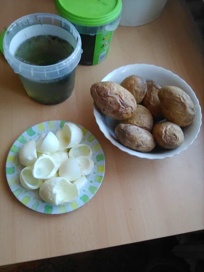 anonymous_derp - Dzisiejsze śniadanie: Pieczone ziemniaki, gotowane białka jaj kurzyc...