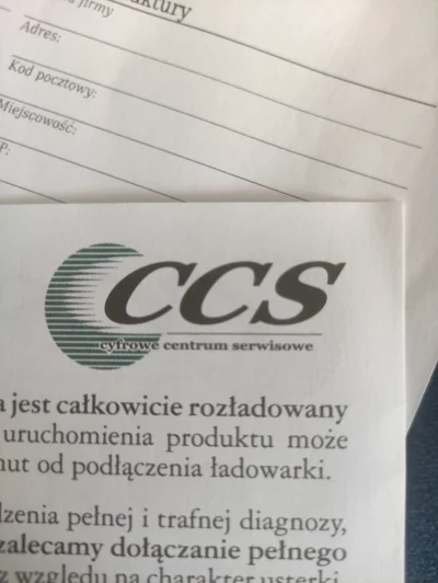 Ziombello - Chciałbym serdecznie podziękować serwisowi CCS w Piasecznie za odesłanie ...