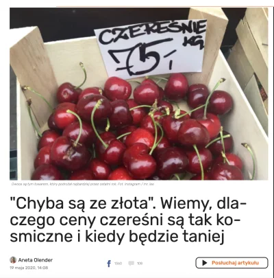 dplus2 - > @MortRainey: CZEREŚNIE PO 60 ZŁOTY!

@gorszykoniecukladu_pokarmowego: 20...