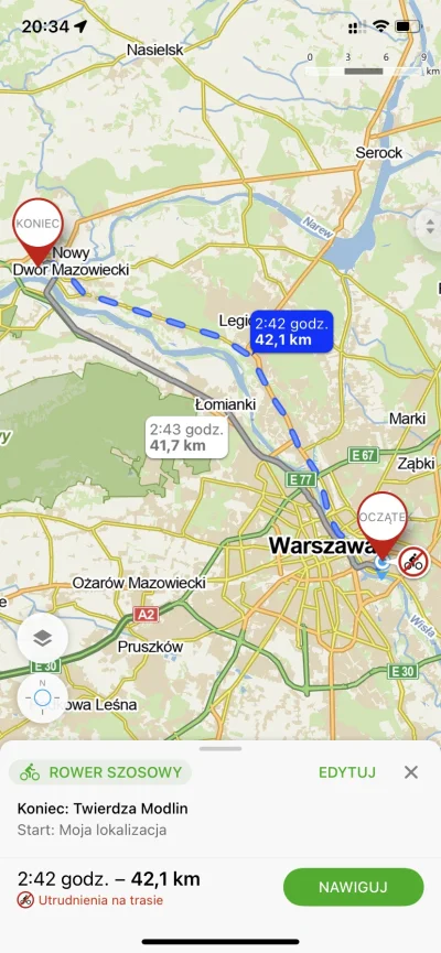 matumat - Mirki, która trasa jest lepsza na szosę z Warszawy do Modlina?
#rower #szos...