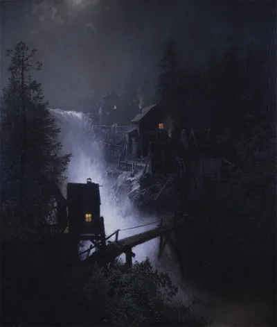 Lifelike - Wodospad nocą; Hermann Ottomar Herzog
olej na płótnie, 70,8 × 57,8 cm
#a...