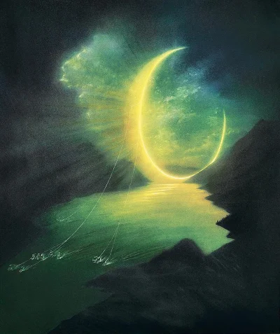 Borealny - Friedrich Hechelmann - Moonlit Night
#ilustracja #grafika #sztuka #art #su...