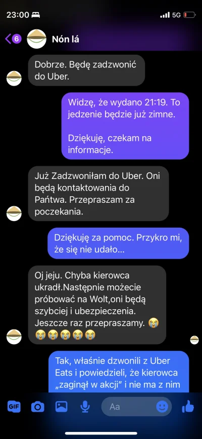 Dayvid - Kierowca Uber Eats zniknął i nie ma z nim kontaktu. Myślałem, że coś restaur...