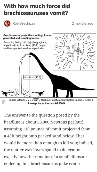 KKKas - Uwaga na wymiotujące brachiozaury.

#ciekawostki #dinozaury