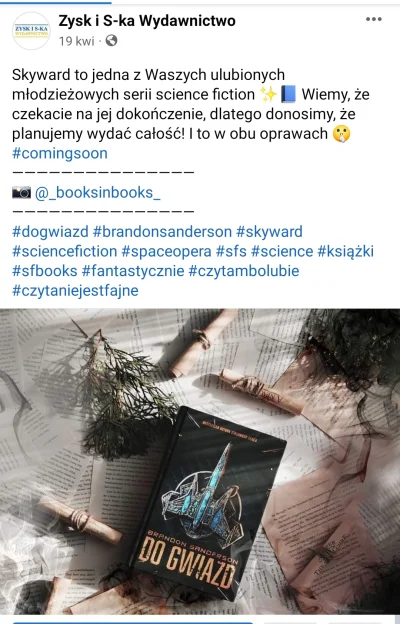 KubaGuziq - News dość stary, ale umknął.

Zysk ogłosił, że wyda całość Skywardu. Da...