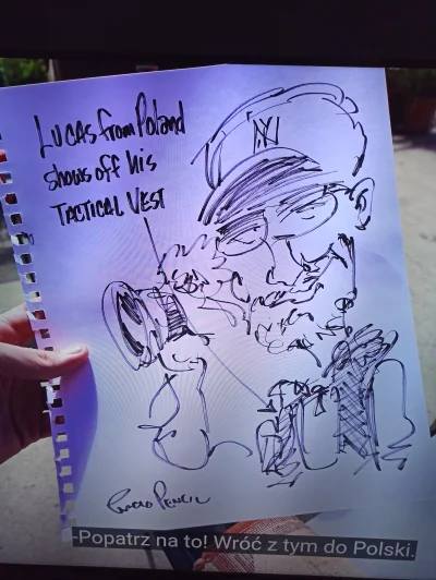 Crockett - @pelt W nowym tripie do USA jakis koleś narysował jego karykaturę z widocz...