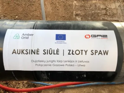 nowyjesttu - Złoty spaw (po litewsku Auksinė siūlė)- na gazociągu pomiędzy Polską, a ...