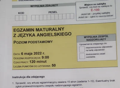 bartekkowalski613324 - #matura2022 MAM ARKUSZ NA ANGIELSKI JUTRZEJSZY! Priv chętni