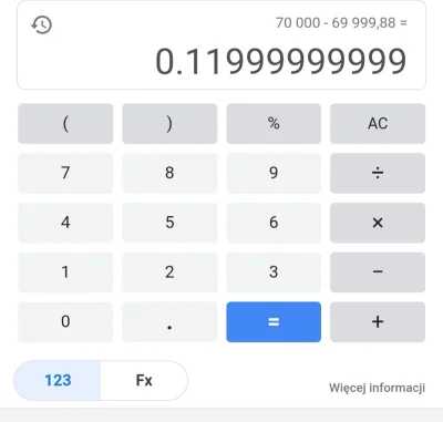 saimonm - #google #kalkulator #kalkulatorgoogle ktoś wie czemu taki wynik? A nie 0,12...