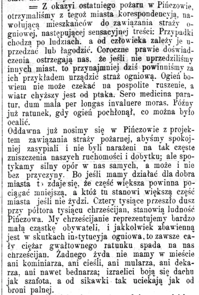 ZawzietyRobaczek - #pinczow #zydzi #zydy Uuuuuuuuu... Gazeta Kielecka z 1879 r. artyk...
