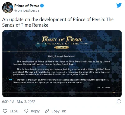 arkan997 - Ubisoft Montreal przejmuje dalsze prace nad grą Prince of Persia: The Sand...