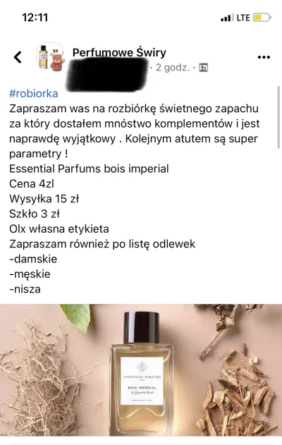 ZnUrtem - #perfumy 
I tak się żyje na tej grupce PF. 4 PLN za ml i 3/4 flaszki rozebr...