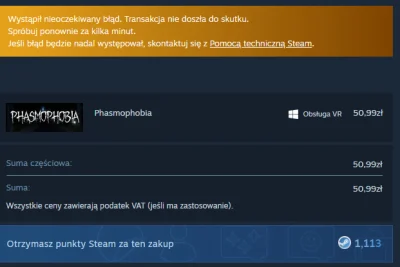 Rapepo - Cześć mam problem, nie mogę kupić prezentu na steam mimo posiadania środków....