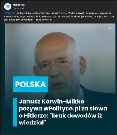 saakaszi - > Jeden z liderów Konfederacji, Janusz Korwin-Mikke, pozwał redakcję wPoli...