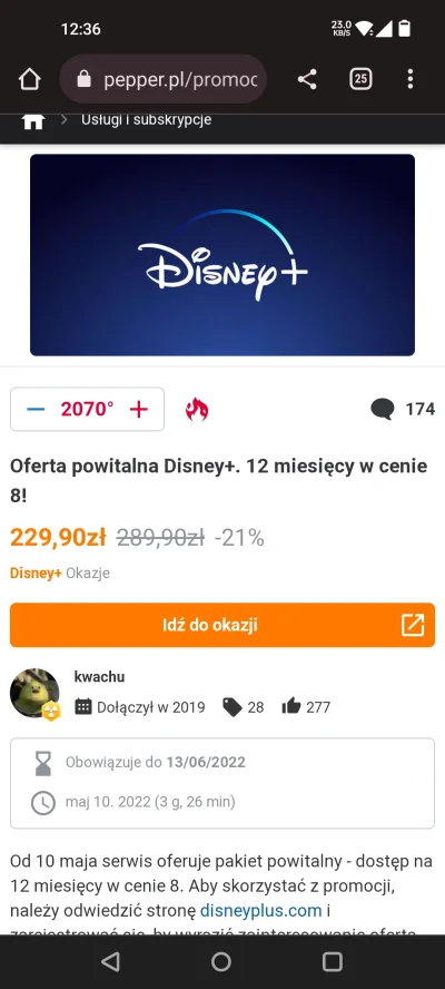 Slwk_1 - Za 229 można kupić #disneyplus 
12 miesięcy w cenie 8.

I tak kupię bo w dom...