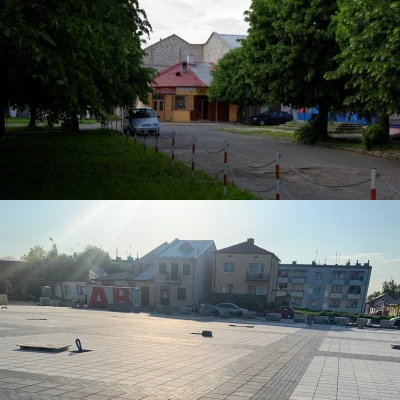 Cukrzyk2000 - Rynek w Łęcznej. Dwa lata temu kontra dziś.

#patologiazmiasta #beton...